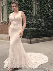 23MK042B01 Ivory Over Blush Gown With Natural Illusion front