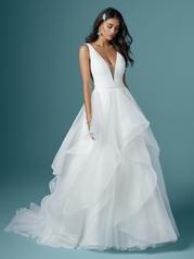 20MW328 Diamond White Gown With Nude Illusion front