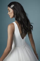 20MW328 Diamond White gown with Nude Illusion back