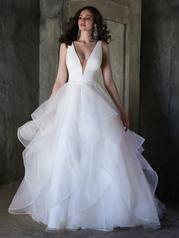 20MW328 Diamond White Gown With Nude Illusion front
