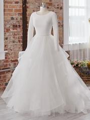 20MW328B Diamond White Gown With Nude Illusion front