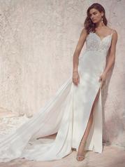 22MS933 Ivory Gown With Natural Illusion front