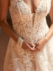 22MS505 Ivory Over Mocha Gown With Natural Illusion detail