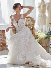 22MS505B01 Ivory Over Mocha Gown With Natural Illusion detail