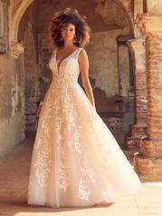 22MS505 Ivory Over Blush Gown With Natural Illusion front