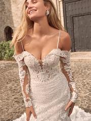 21MS366 Antique Ivory Gown With Nude Illusion detail