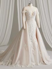23MS714 Ivory Over Blush Gown With Natural Illusion front