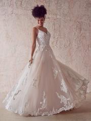 22MS904 All Ivory Gown With Ivory Illusion front