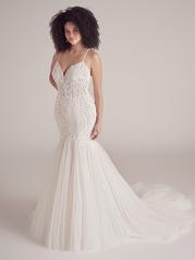 22MS947 Ivory Over Soft Blush Gown With Ivory Illusion front