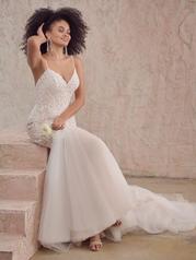 22MS947 Ivory Over Soft Blush Gown With Ivory Illusion detail