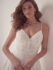 22MC937 Ivory Over Soft Nude Gown With Ivory Illusion detail