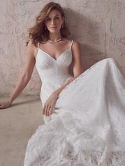 22MC937 Ivory Over Soft Nude Gown With Ivory Illusion detail