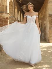 22MT513 All Diamond White Gown With Diamond White Illusion front