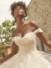 22MT513 All Ivory Gown With Ivory Illusion front