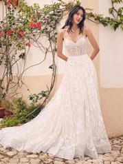 23MK665 All Ivory Gown With Ivory Illusion front