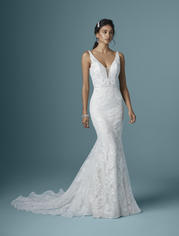 20MS320 Ivory over Nude gown with Nude Illusion front