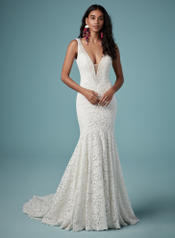9MT838 Ivory gown with Ivory Illusion front