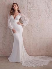 22MC941 All Ivory Gown With Ivory Illusion front
