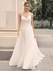 23MC091 Ivory Gown With Ivory Illusion front