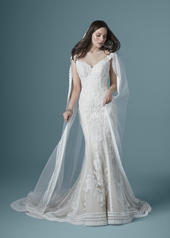 20MS201 Ivory over Soft Blush gown with Nude Illusion front