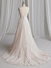 23MK654 Ivory Over Soft Nude Gown With Natural Illusion back