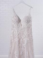 21MS349 Ivory Over Blush Gown With Nude Illusion front