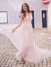 23MB660 Ivory Over Blush Gown With Natural Illusion front