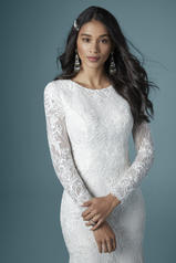 20MS213 Ivory over Soft Pearl gown with Ivory Illusion detail