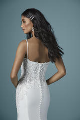 20MS268 Ivory/Silver Accent gown with Ivory Illusion back