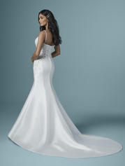 20MS268 Ivory/Silver Accent Gown With Ivory Illusion back