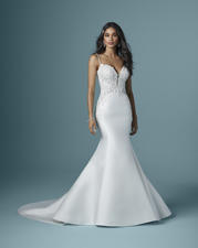 20MS268 Ivory/Silver Accent gown with Ivory Illusion front