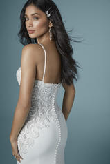 20MS268MC Ivory/Silver Accent gown with Ivory Illusion back