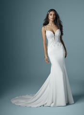 20MS268 Ivory/Silver Accent gown with Ivory Illusion front