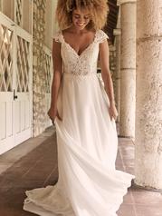 21MT378 Ivory Gown With Nude Illusion-pictured front