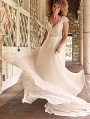 21MT378 Ivory Gown With Nude Illusion-pictured front