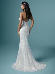 20MS323 Ivory/Silver Accent Gown With Ivory Illusion back