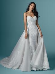 20MS323 Ivory/Silver Accent Gown With Ivory Illusion front