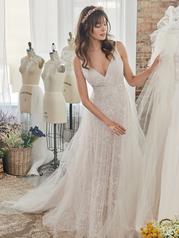 22MW519 Ivory Over Misty Mauve Gown With Natural Illusion detail