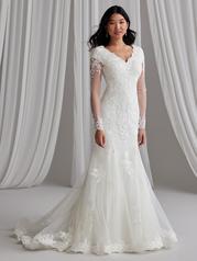 23MC673A01 All Ivory Gown With Ivory Illusion front
