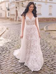 23MB608 Ivory Over Blush Gown With Natural Illusion front