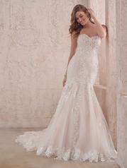 22MC913 Ivory/Pewter Accent Over Blush Gown With Natural I front