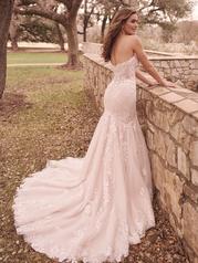 22MC913 Ivory/Pewter Accent Over Blush Gown With Natural I detail