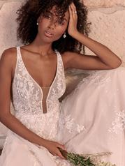 21MK394 Ivory Over Blush Gown With Nude Illusion-pictured detail