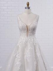 21MK394B Ivory Gown With Nude Illusion detail