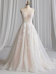 23MN651 Ivory/Silver Accent Over Blush Gown With Natural I front