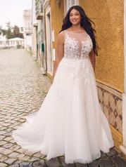 23MN651A01 Ivory/Silver Accent Gown With Natural Illusion front