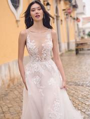 23MN651 Ivory/Silver Accent Over Blush Gown With Natural I detail