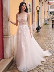 23MN651 Ivory/Silver Accent Over Blush Gown With Natural I front