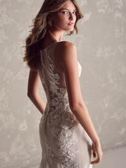 24MN244A01 Ivory/Silver Accent Gown With Natural Illusion back