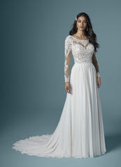 20MS236 Ivory over Nude gown with Nude Illusion front